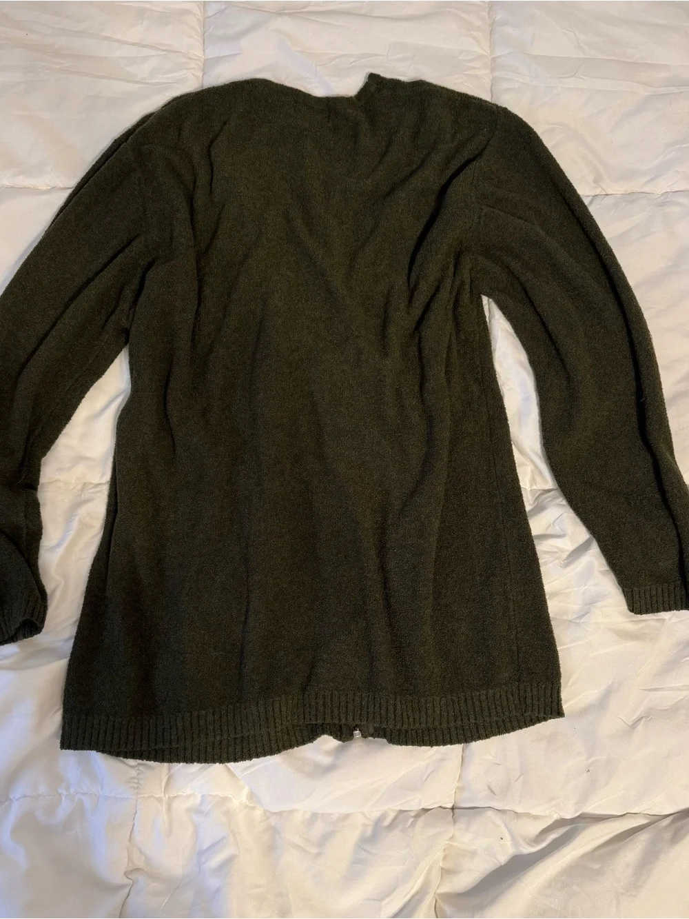 Vintage Kathy Lee Olive Green Zip Cardigan Sweater M